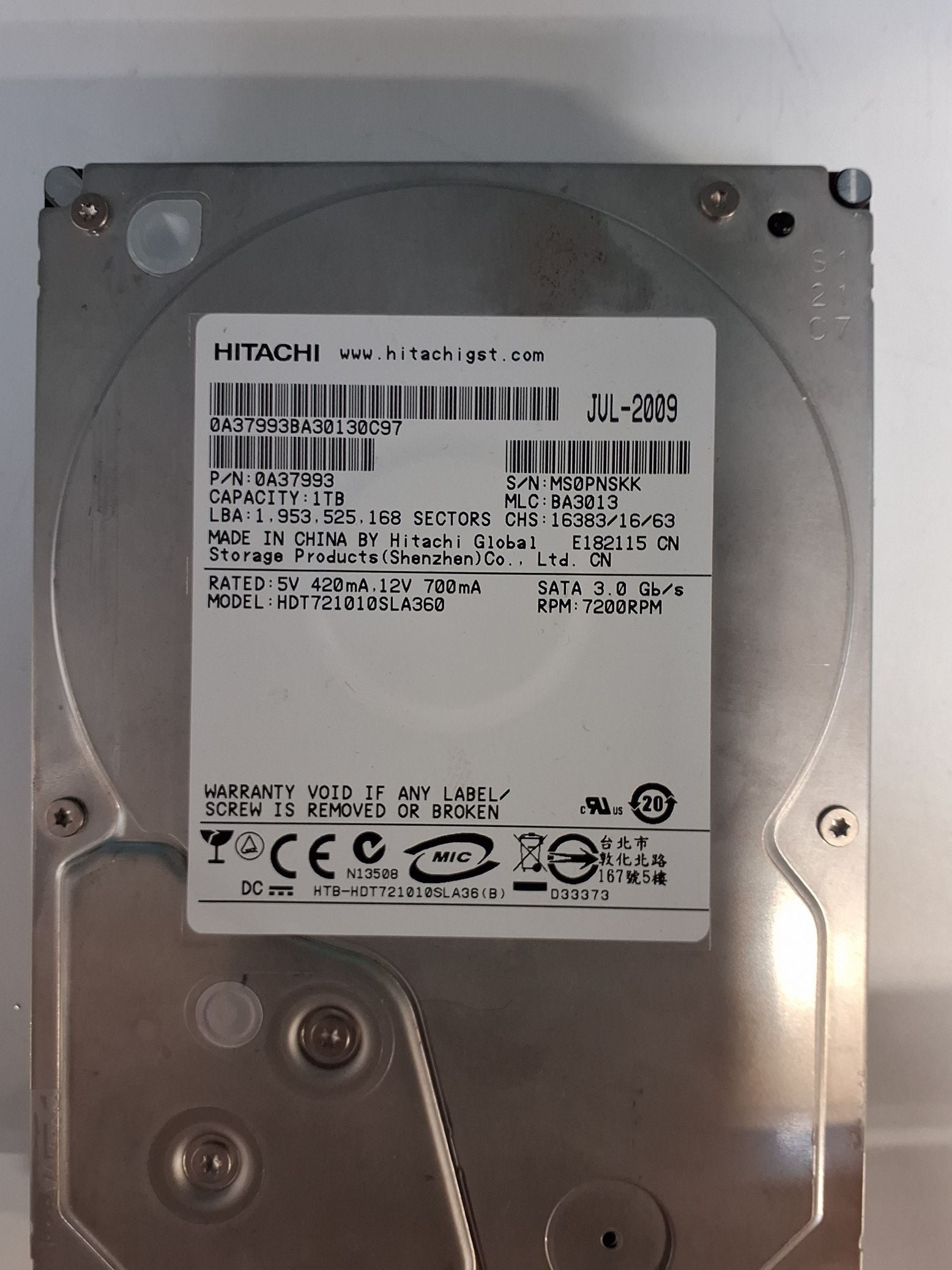 Hitachi harddisk