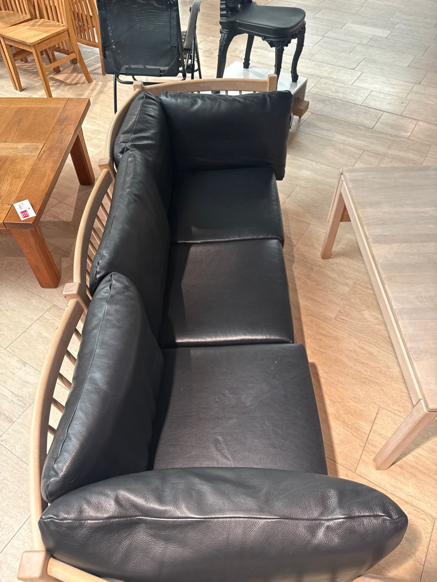 Lædersofa m. Træstel