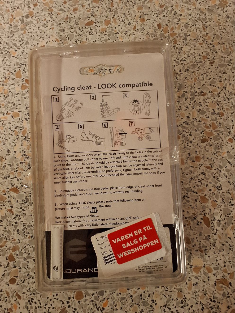 Klips til cykelsko