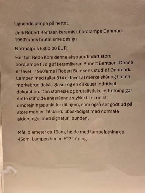 Bordlampe Robert Bentsen