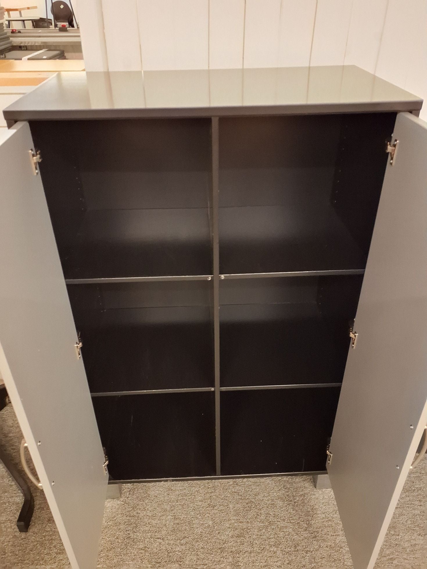 Skab kontorskab laminat sort/grå 3082