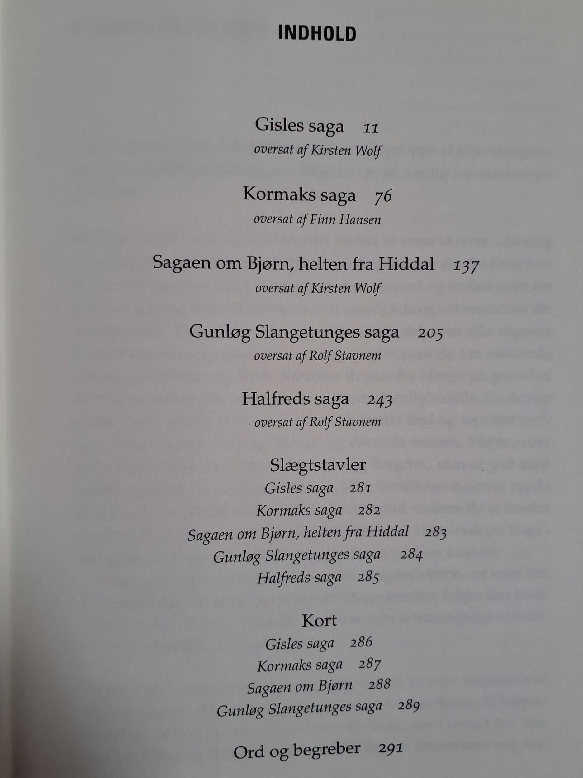 Islændingesagaerne: Gisles, Kormaks, Bjørn, Gunløg, Halfred