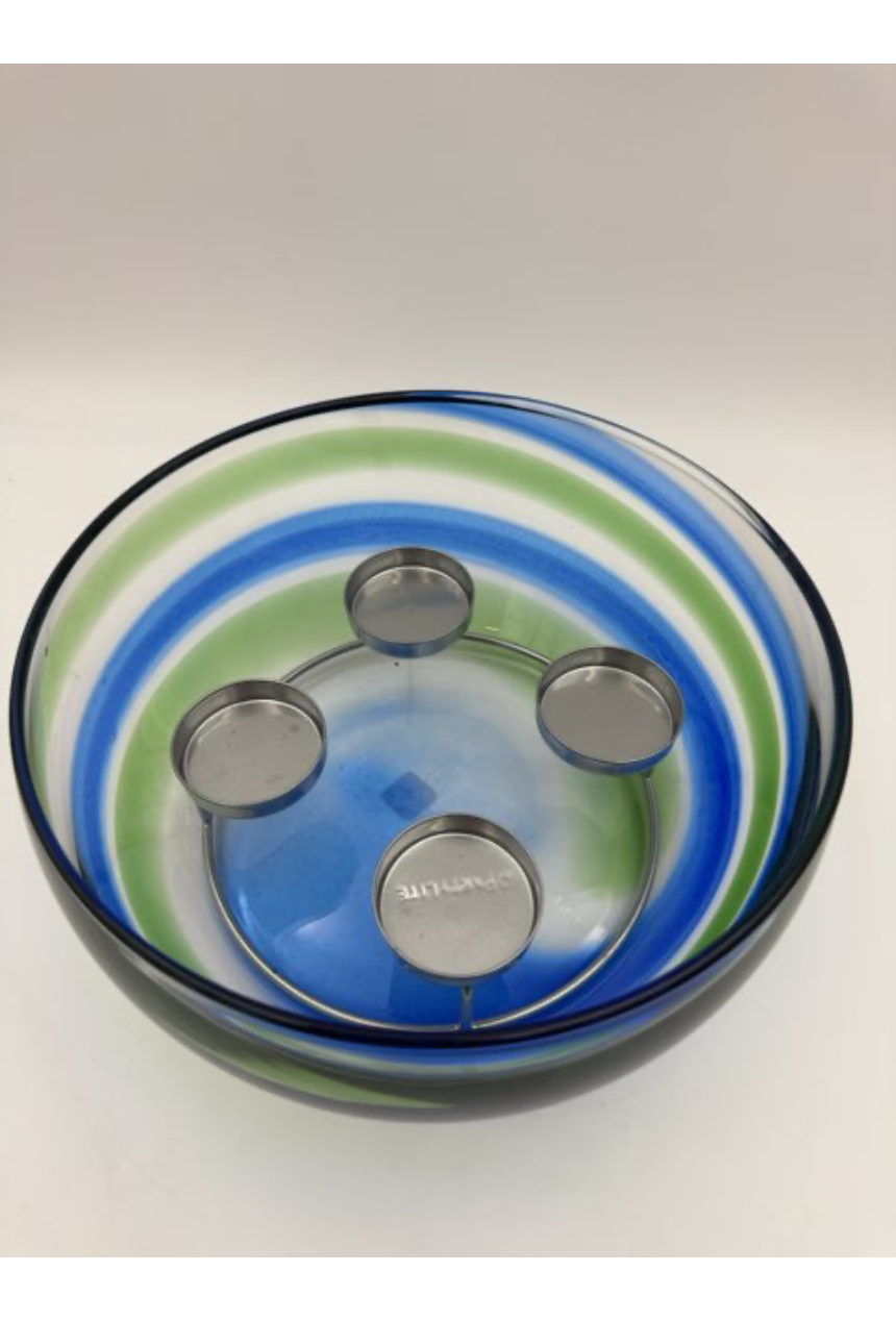 Spring art glass multi-tealight holder