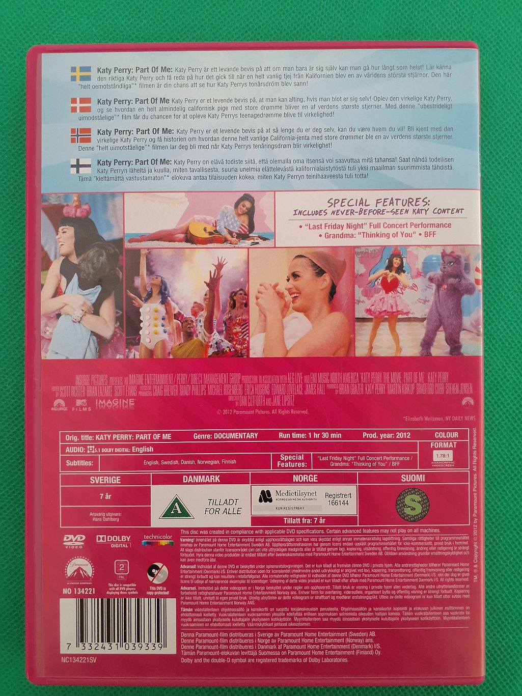 DVD Katy Perry The movie: Part of me