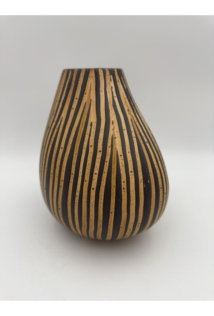 Aluminia vase i brændte farver