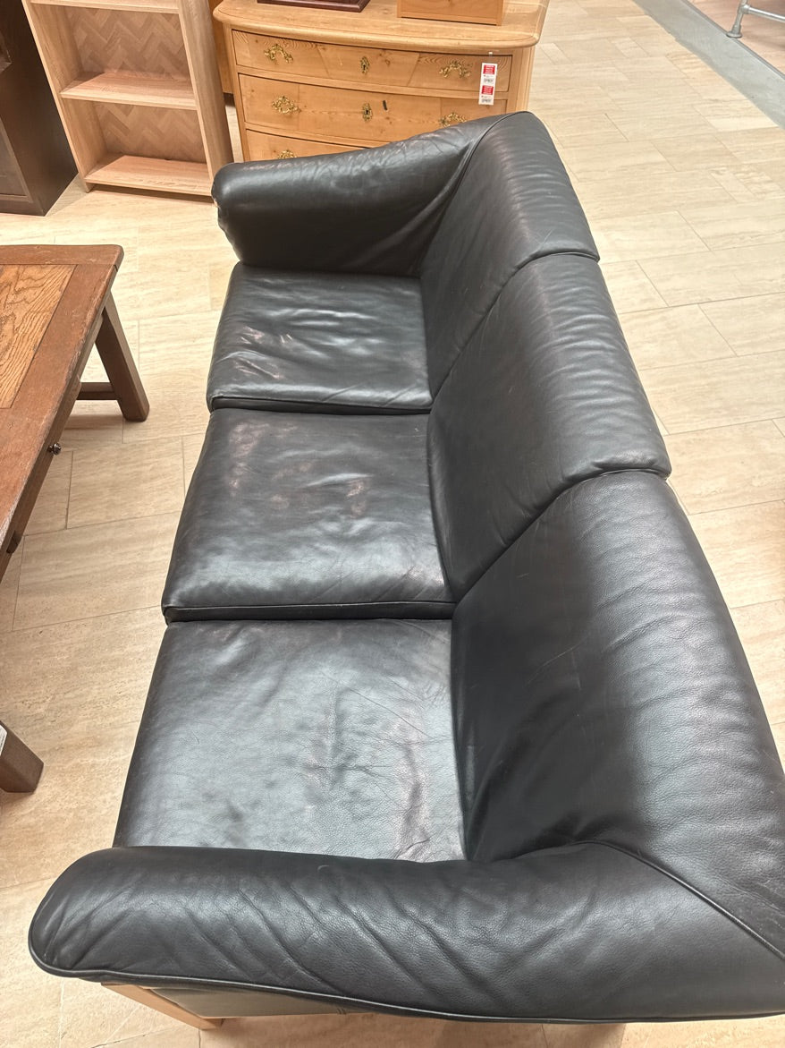 Lædersofa sort "Skovby"