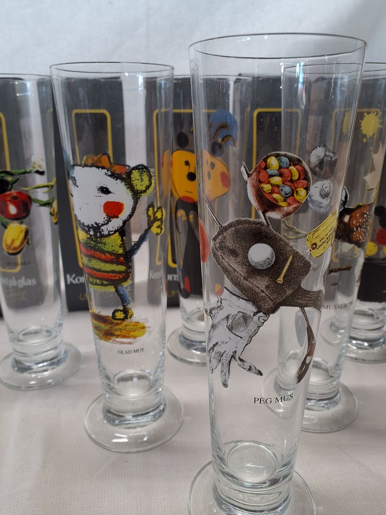 Lasse Åberg kunst på glas ølglas