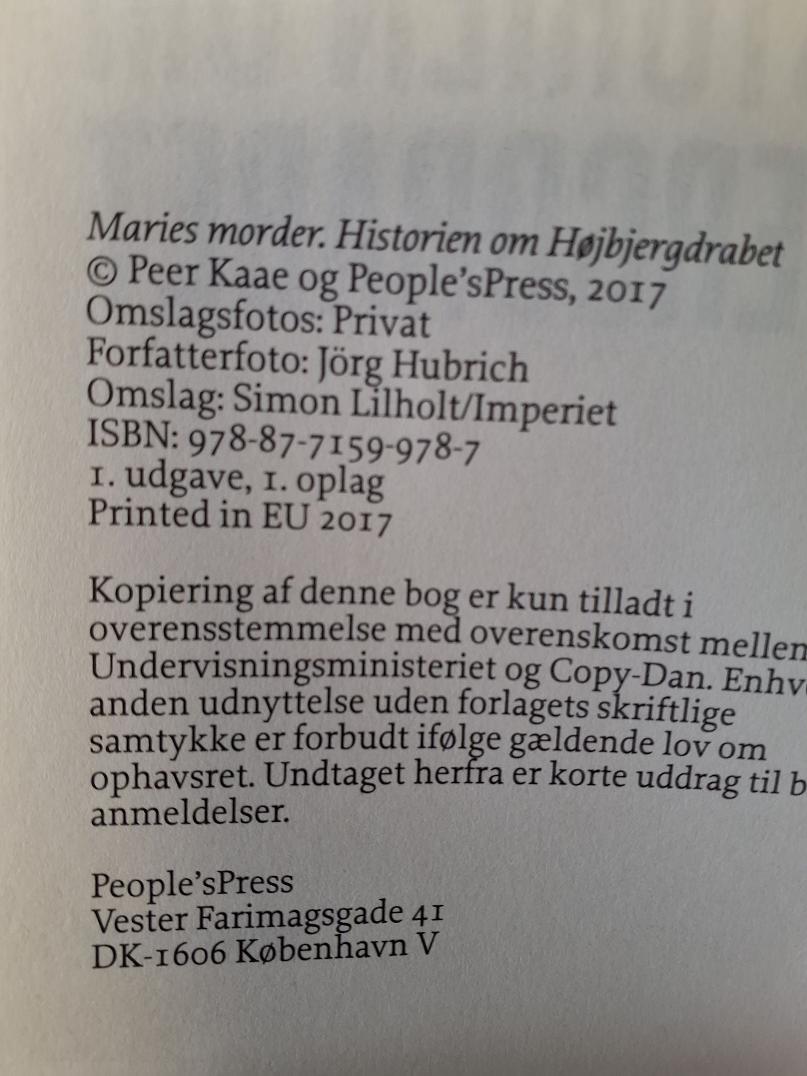 Maries morder, Højbjergdrabet