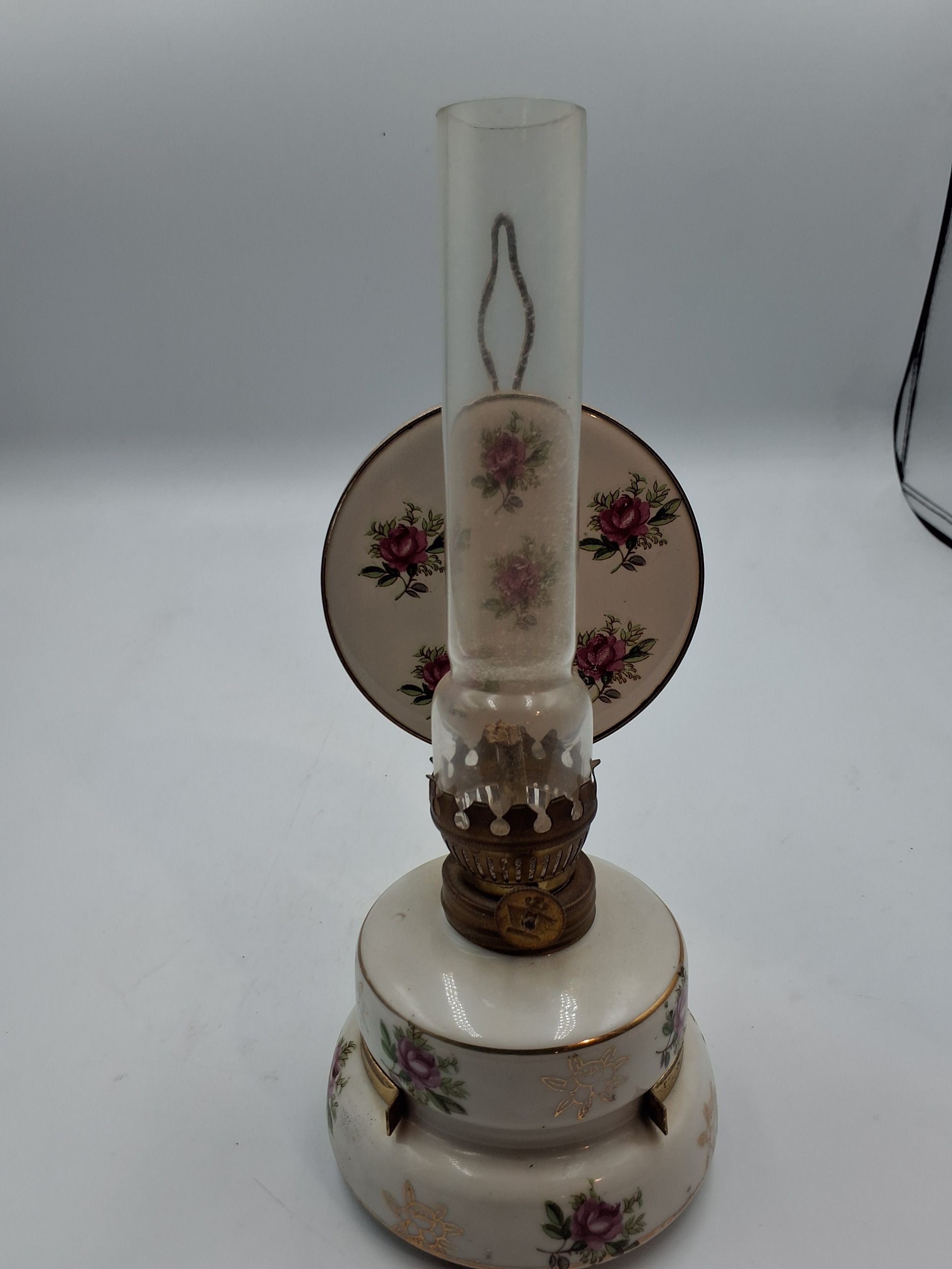 Vintage porcelæn petrolums lampe