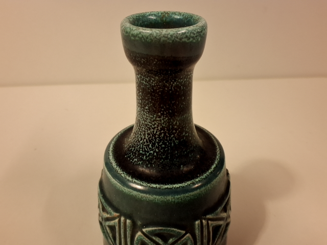 Vintage keramik vase grøn/blå glasur