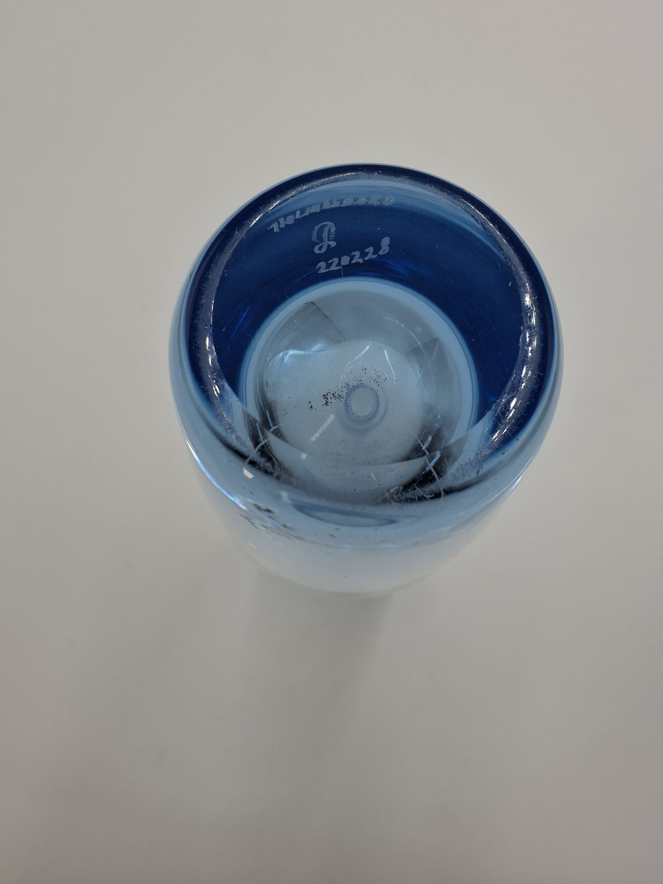 Holmegaard, vase klar blå glas (Per Lutken)