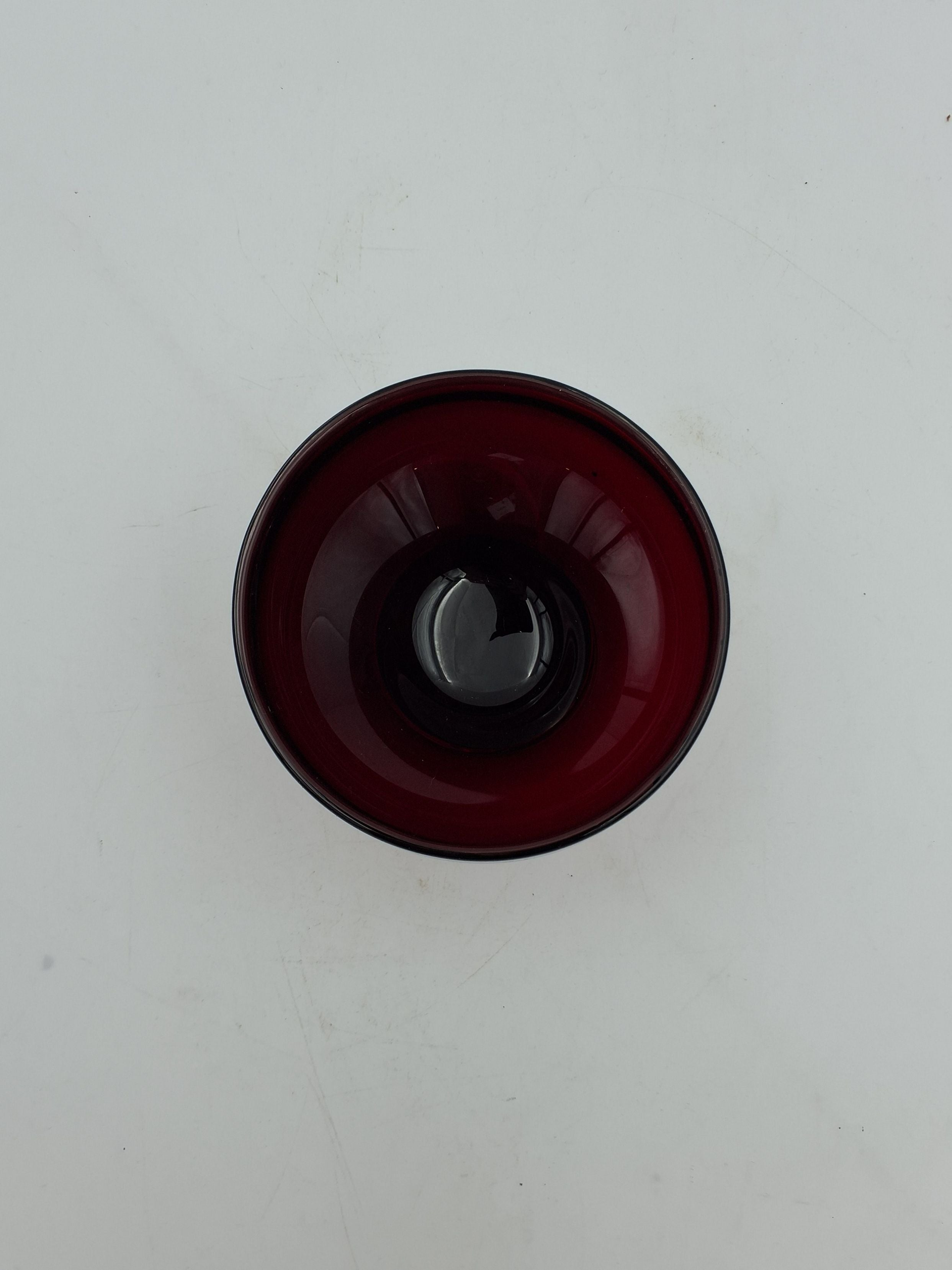 Vintage Anchor Hocking rød glasskål