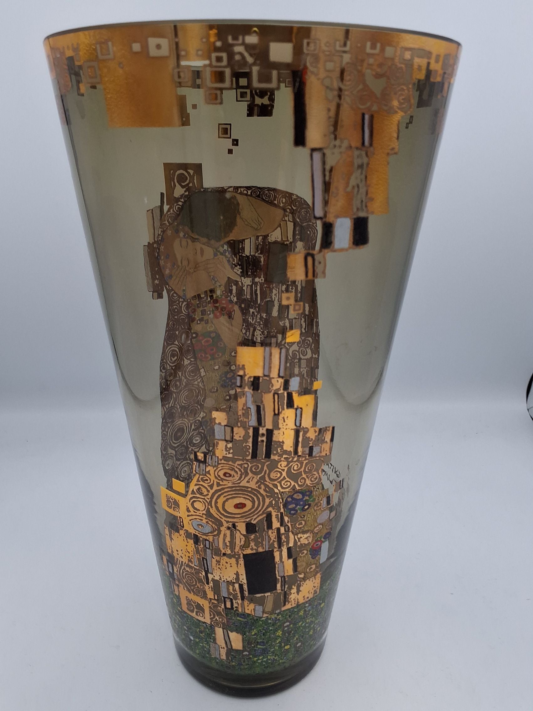 Glasvase med Gustav Klimt motiv, Kysset