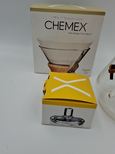 Ny chemex, kaffe brygger inkl glas top og filtre