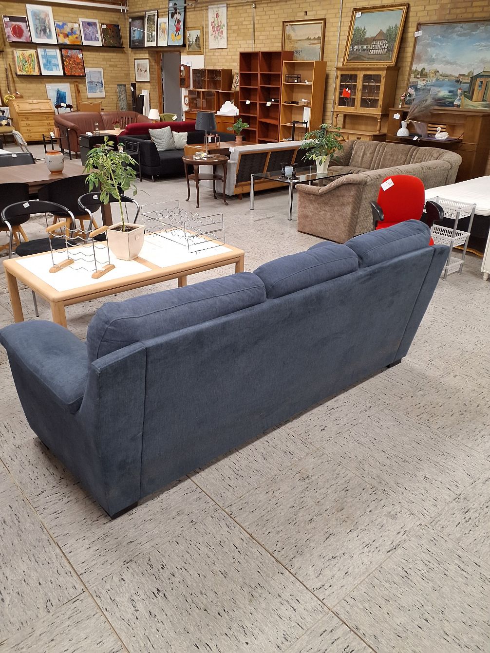 3 ps Blå sofa