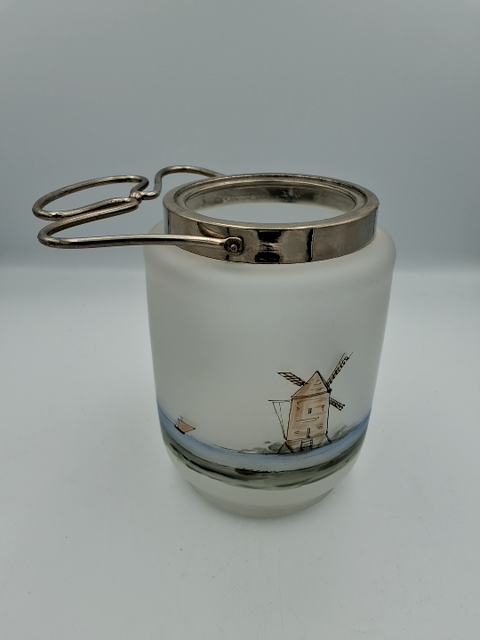 Håndmalet glas krukke