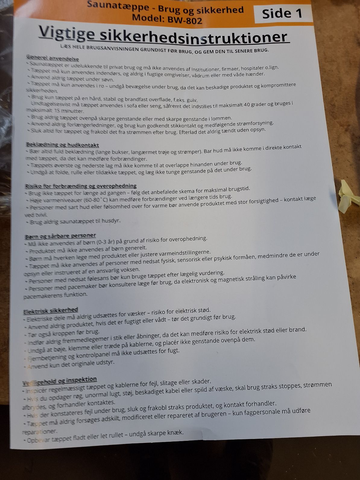 Saunatæppe.