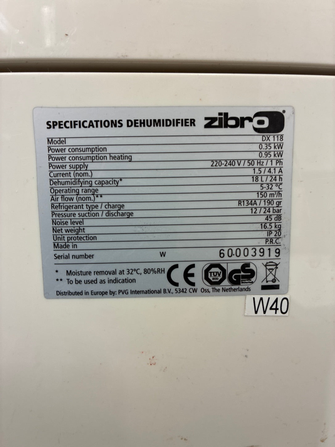 Zinbro affugter DX 118