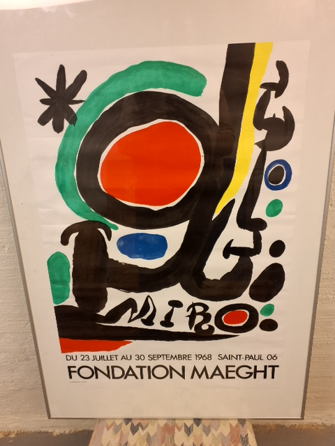 Litografi tryk/plakat.  Fondation Maeght 1968
