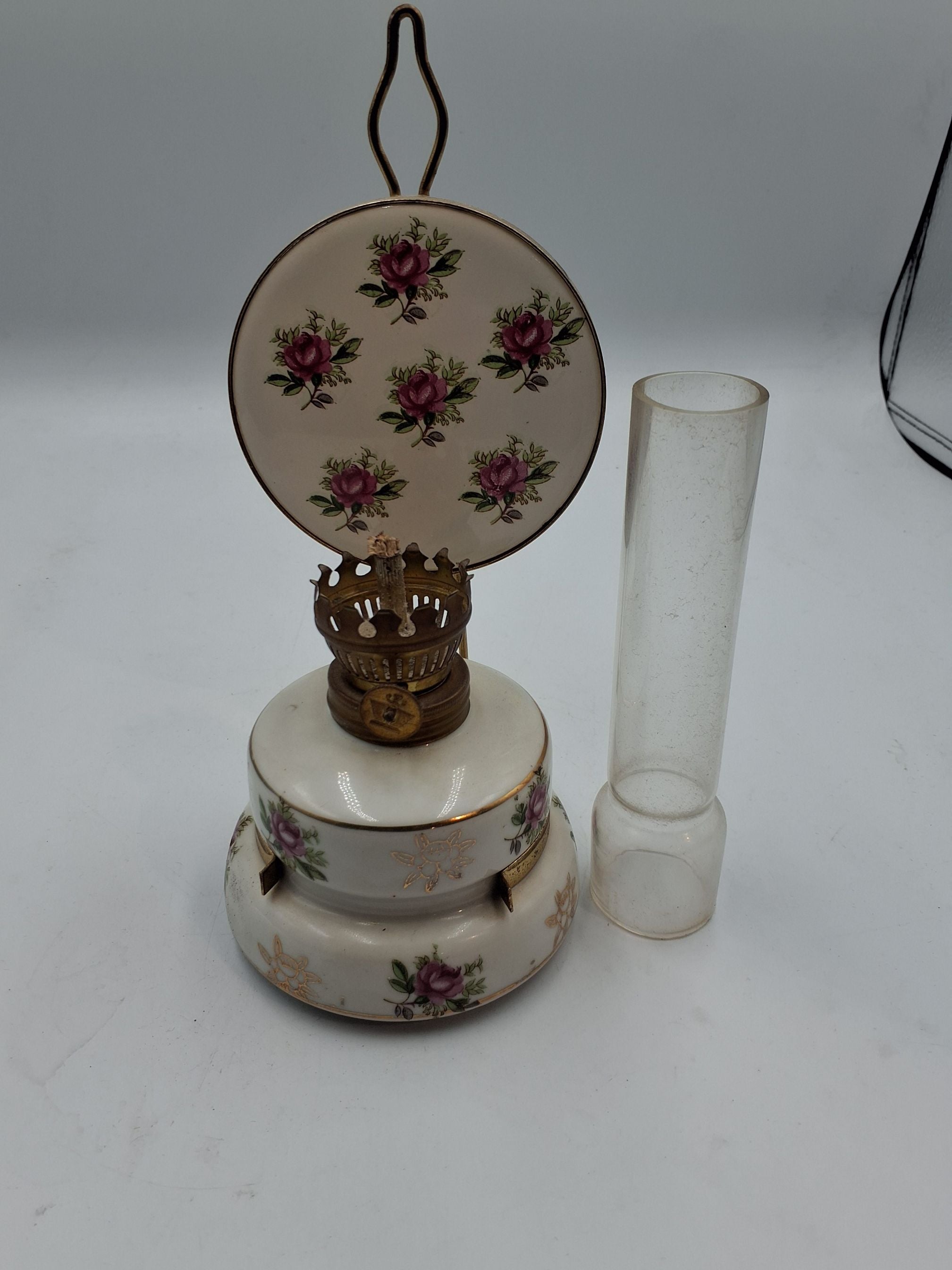 Vintage porcelæn petrolums lampe
