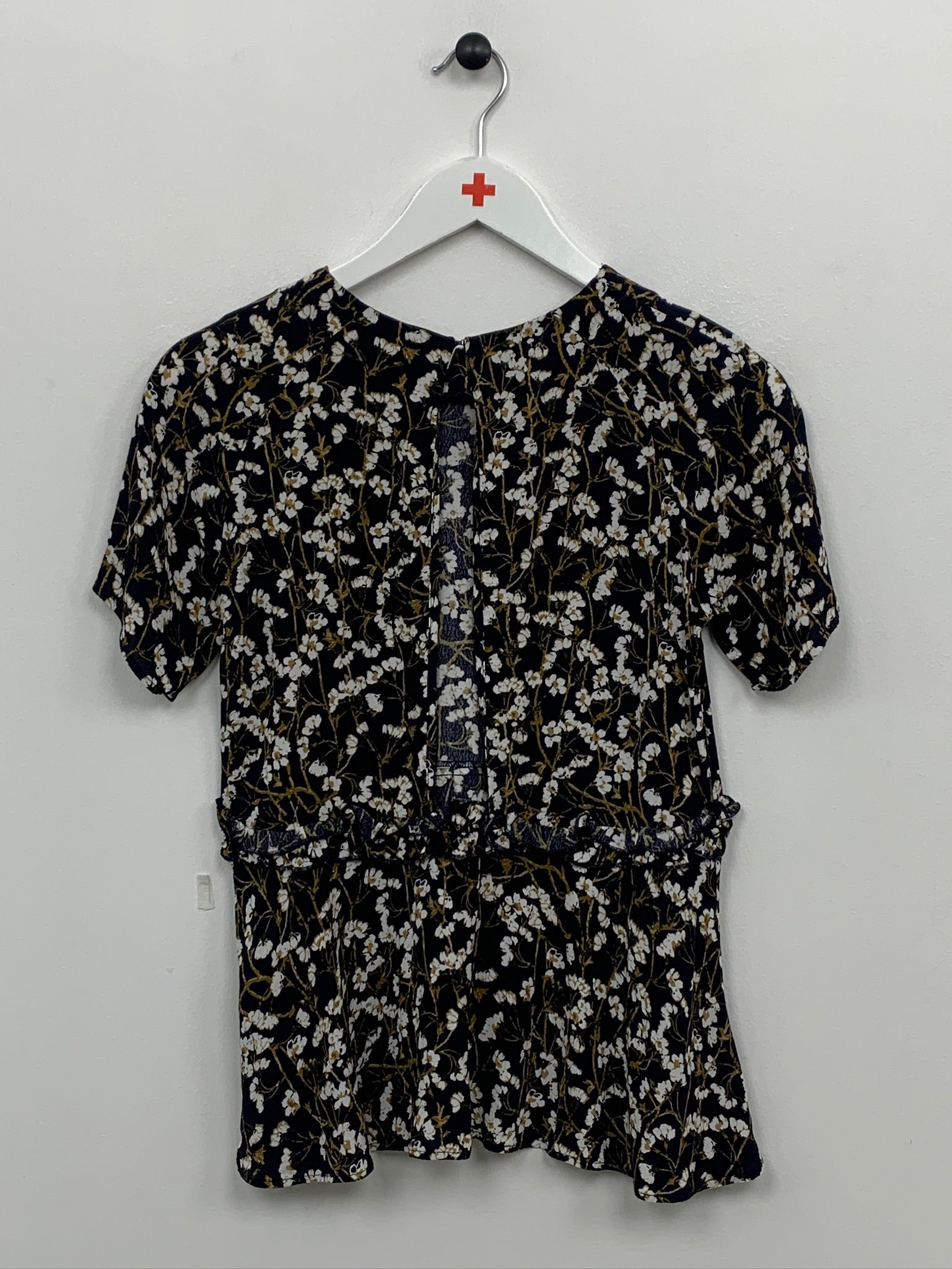 Blomstret bluse