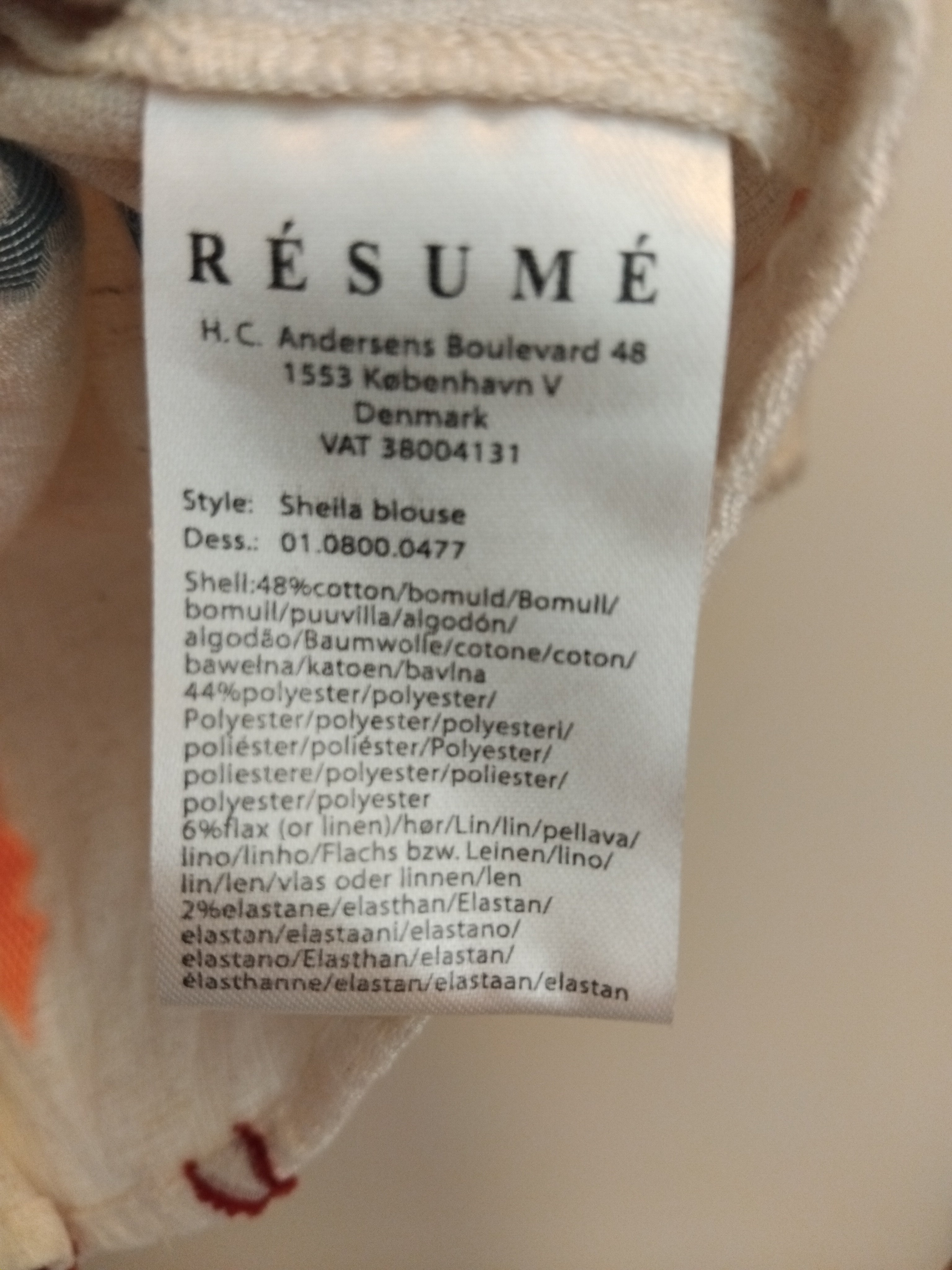 Resumé bluse