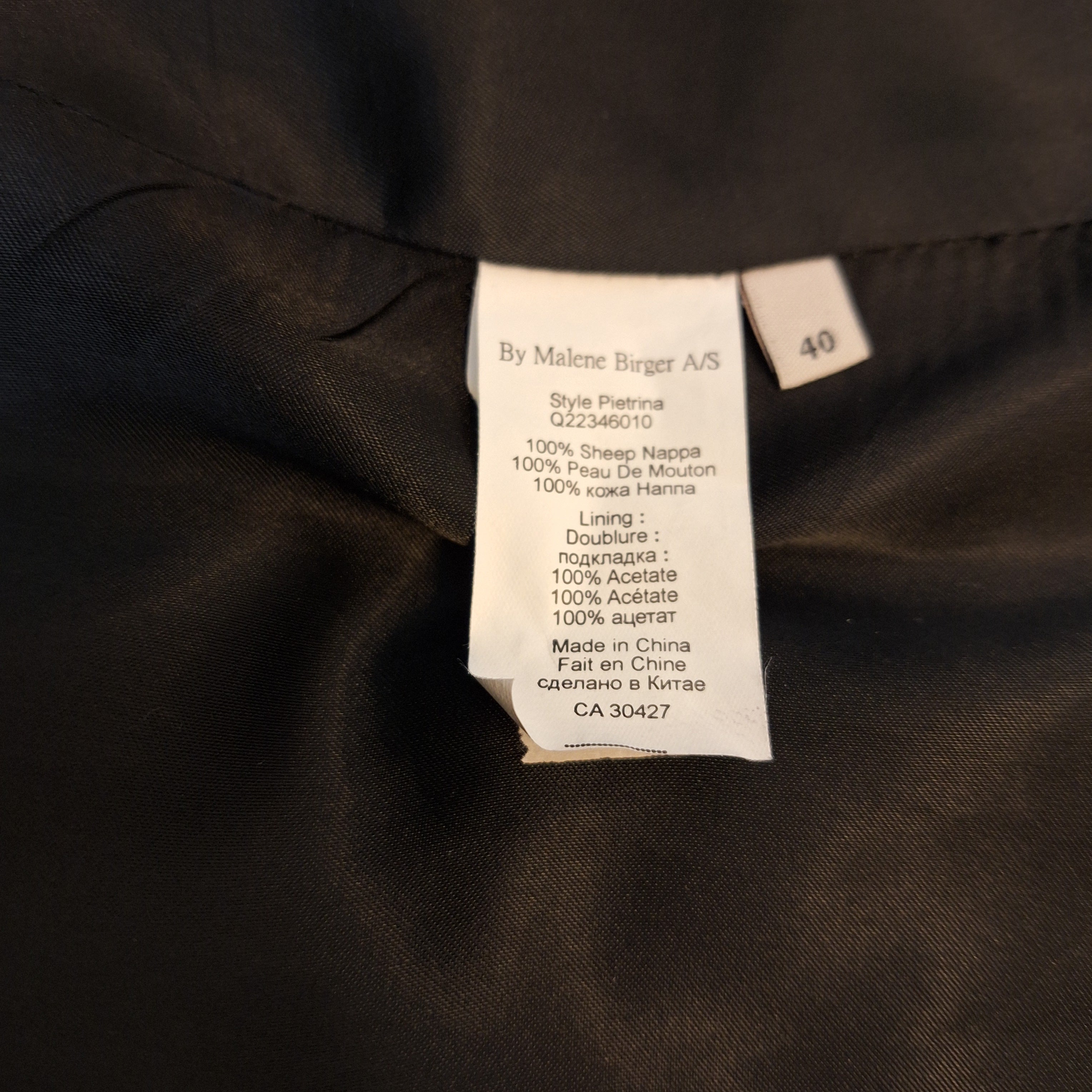 Malene Birger Frakke