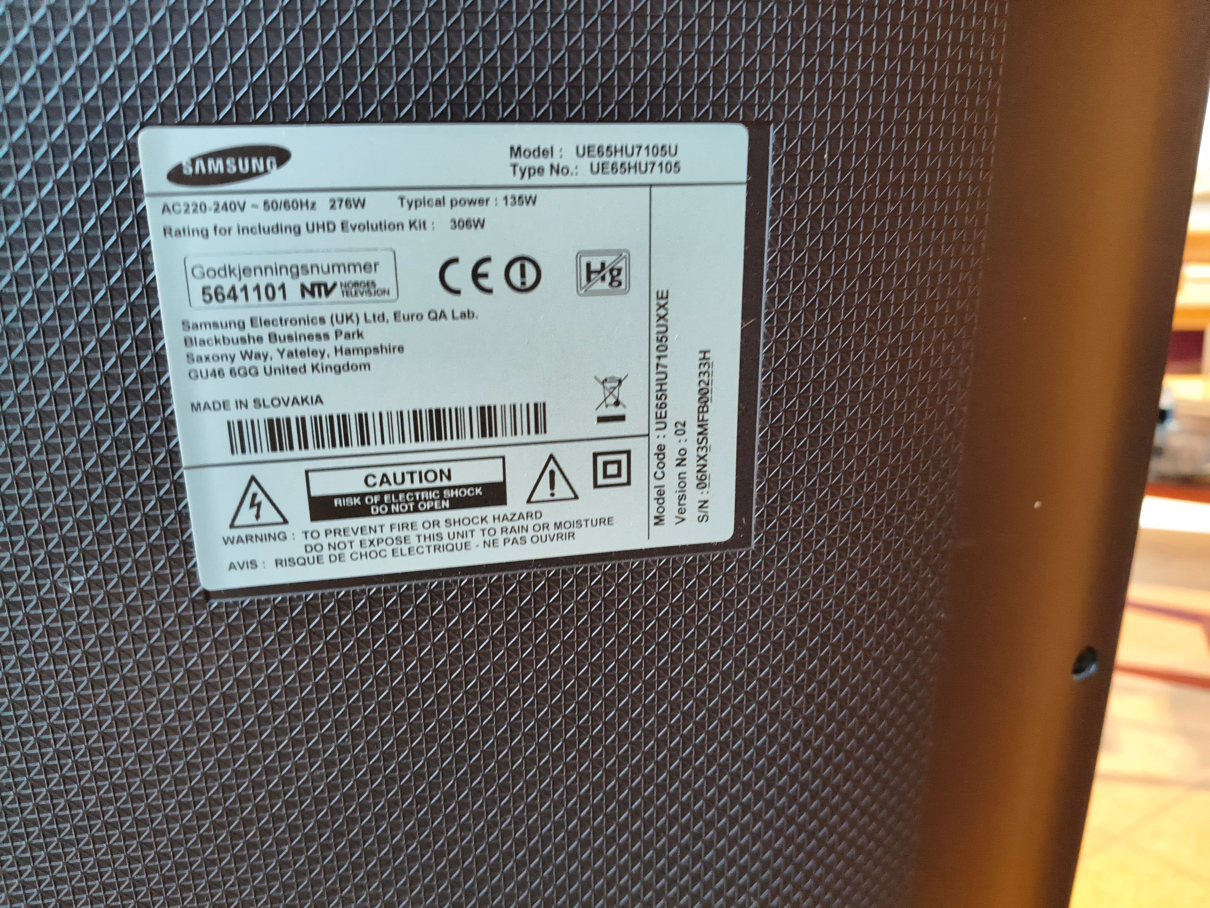 Samsung 65 tommer smart tv